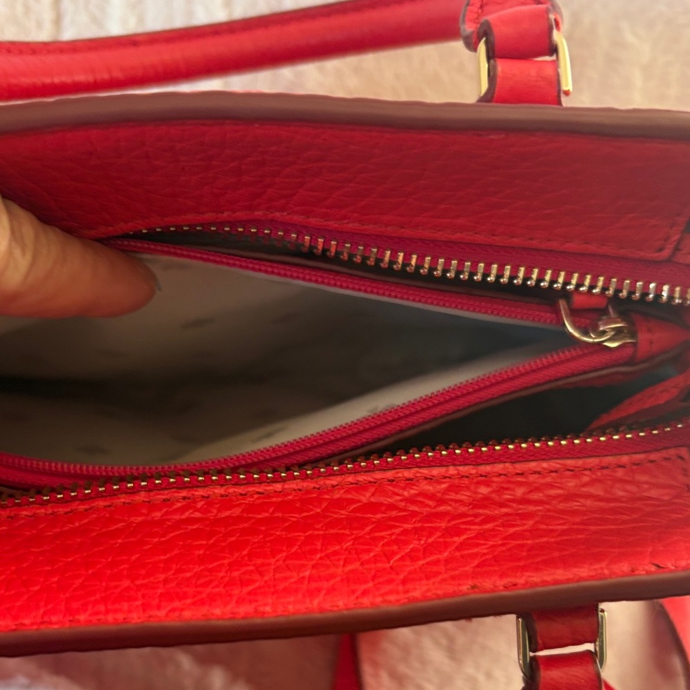 kate spade vibrant red pebbled leather satchel - Picture 15 of 16